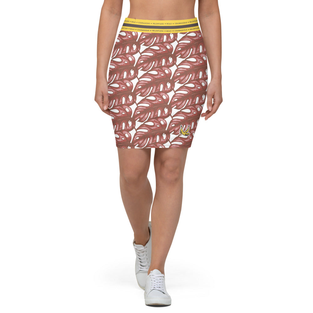 Rotten Banana Clothing Pencil Skirt Coral